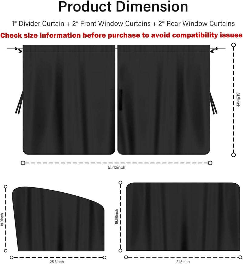 Stacool 5PCS Car Window Shades Kit,Car Privacy Window Cover for Light Blocking and Privacy,Universal CCar Sunshade for Baby CCar Accessories Interior for Sleeping Traveling Camping (5PCS) - Image 2